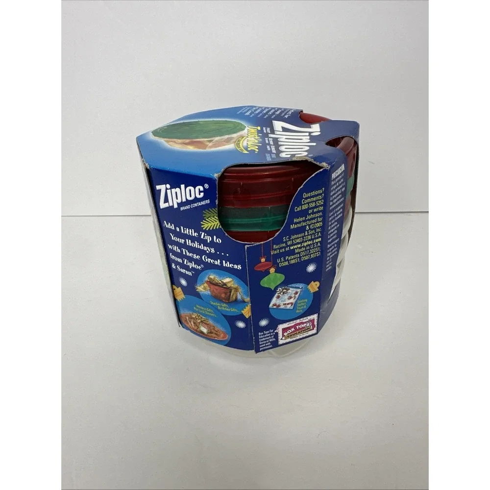 NEW Ziploc Twist n Lock Loc 3 Pack Small Round Plastic Containers Lids 1 Pint